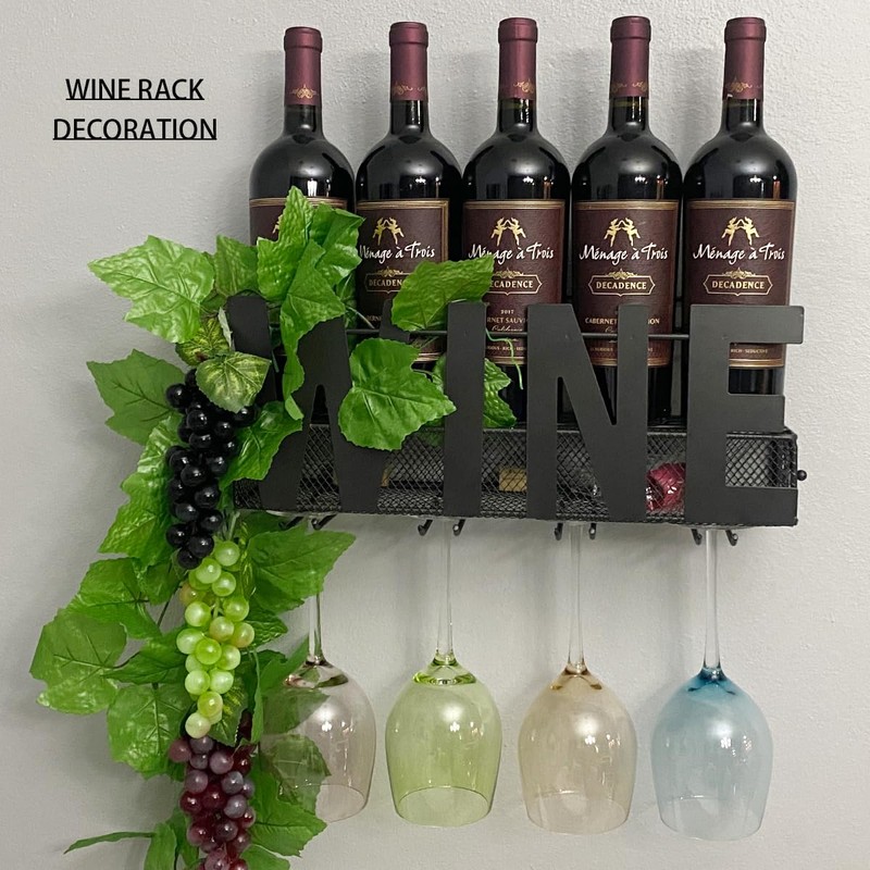 ginojex Artificial Grapes 6 Bunches with 3 Strands Fake Grape
