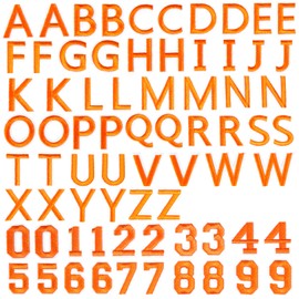 TACVEL 72 parches bordados para coser con letras y números, del alfabeto A-Z, números 0-9, apliques para ropa, vestido, sombrero, calcetines, jeans, accesorios de bricolaje (naranja)