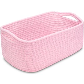 ABenkle Small Basket, Woven Storage Baskets for Organizing, Toy Basket, Cute Decorative Shelf Closet Organizer, Woven Cube Storage Bins for Baby Nursery, 11.5''×7.5''×4.7''