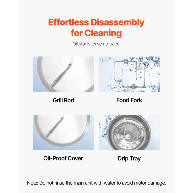 VEVOR Shawarma Grill Machine, 122°F-572°F, 13lbs Capacity, Chicken Shawarma Cooker