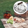Tofficu Antique Wire Egg Basket with Wood Handle Primitives Vintage