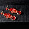 JWICOS Flowers and Stars Shape Earrings Necklace Set Red Shining