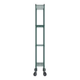 QUIET BOOK Commercial NSF Listed Green Epoxy Mobile Wire Shelving Kit 12" x 24" x 92", with 4 Shelves Perfect for Warehouse, Walk-in Refrigerator, Freezer, Grocery Store, Restaurant, Dishroom