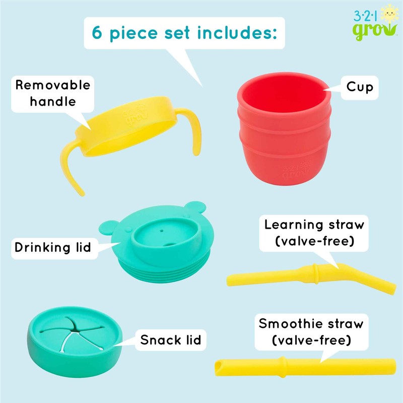 321 Grow Easy Learn Drink and Snack Set – Silicone