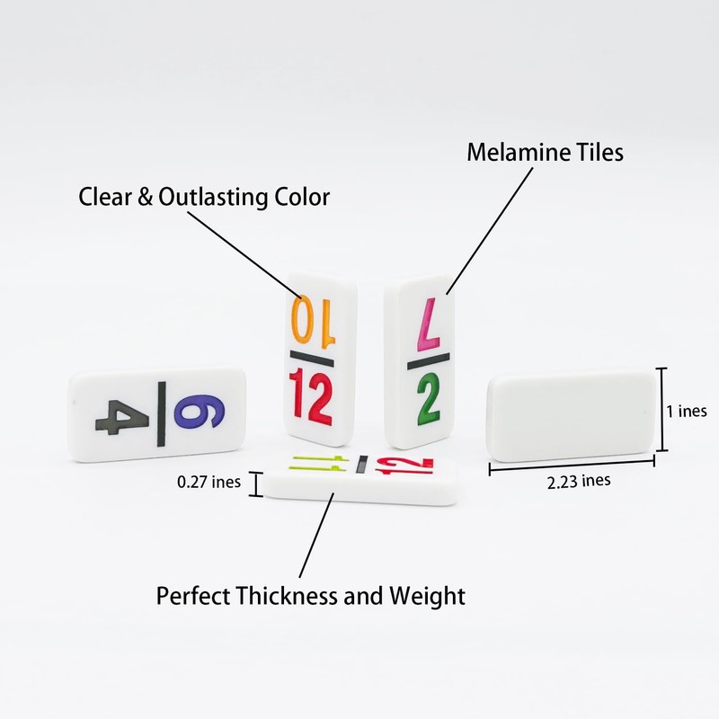 Mexican Train Dominoes with Numbers, Color Double 12 Numerical Domine
