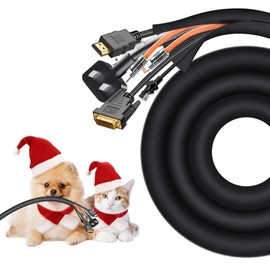 Cord Protectors from Pets no Chew, 10ft Cord Covers for Pets, 1Inch Wire Covers for Cords, Cable Management for USB, Power, Audio and Video Cords