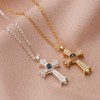 Apsvo Cross Necklace for Women, Gold Cross Pendant Chain Projection