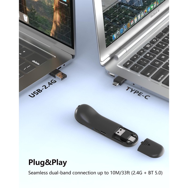 3-Link Air Mouse for PC/iOS/Android with Touchpad Rechargeable Wireless Presentation