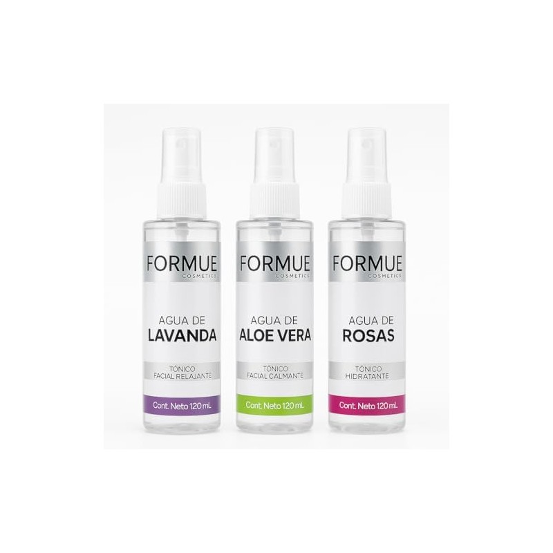 Kit de aguas aloe vera, rosas y lavanda Formue 120