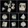 ORUZA DND Dice Set 7 Pieces Resin Polyhedral D&D Dice