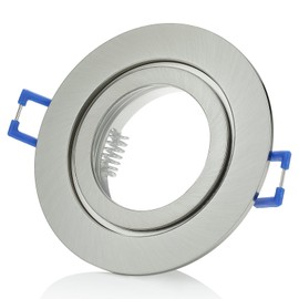 Sweet Led Mounting Frame with GU10 Socket 230 V IP44 Recessed Light Frame Aluminium Recessed Spotlights for Bathroom Furniture Downlight Spot Round Brushed Chrome