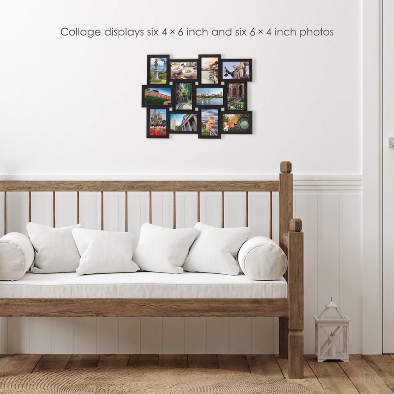 Melannco 12 Opening Collage Frame, Displays 4x6 and Six 6x4