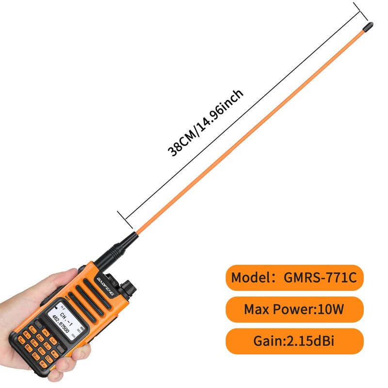 Baofeng GMRS Antenna 15.3inch SMA-Female High Gain Antenna for Baofeng
