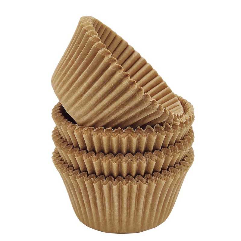 Mombake Premium Natural Greaseproof Cupcake Cases Muffin Paper Baking Cups