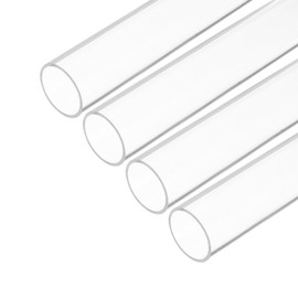 QUARKZMAN Pack of 4 PVC transparent tubes, inner diameter 26 mm, diameter 30 mm, length 250 mm, acrylic plastic tube for lamp making, floor lamps, furniture