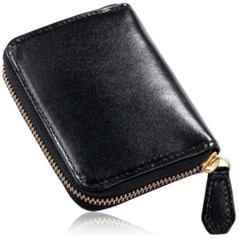 Mura Coin Case, Italian Leather, Full-Grain Leather, Coin Purse, Men's, Prevents Skimming, Genuine Leather, italian/black