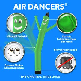 LookOurWay Air Dancers Inflatable Tube Man Attachment - 10 Feet Tall Wacky Waving Inflatable Dancing Tube Guy for Business Promotion - Blower Not Included - Green