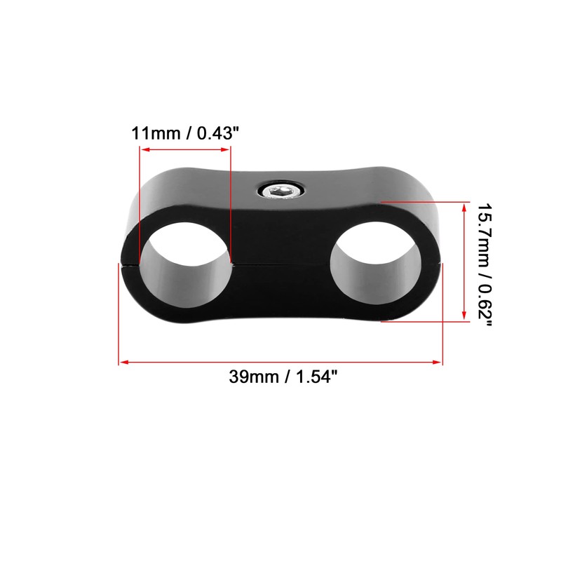 X AUTOHAUX 6pcs Black AN4 11mm Hose Separator Clamp Adapter