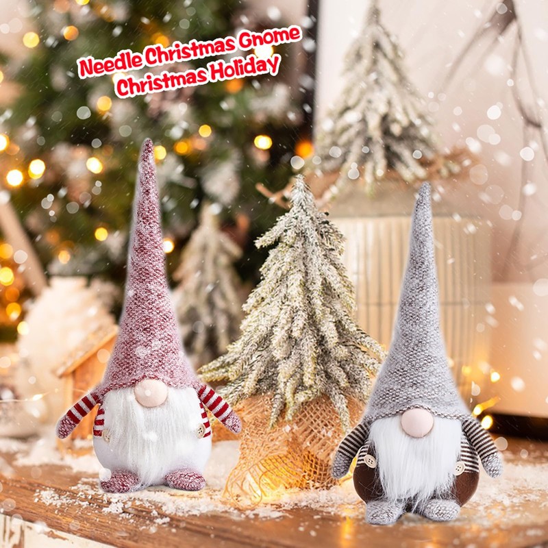 Gnome Christmas Plush Ornaments Set,Christmas Tree Hanging Gnomes Ornaments Santa