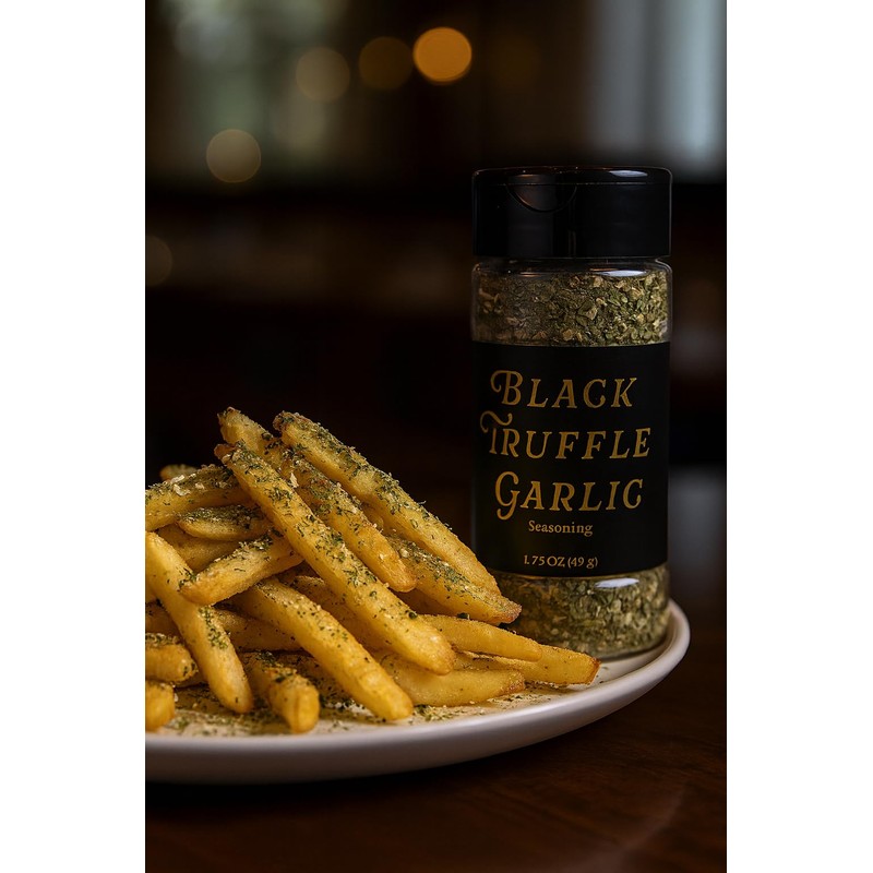 Black Truffle Garlic Seasoning, Black Truffle Salt with Garlic, Dairy-Free