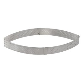 de Buyer Perforated Calisson Tart Ring - 10” x 4.3” - Perfect for Baking Beautifully Crisp Tarts - Easy to Use & Clean - Made in France