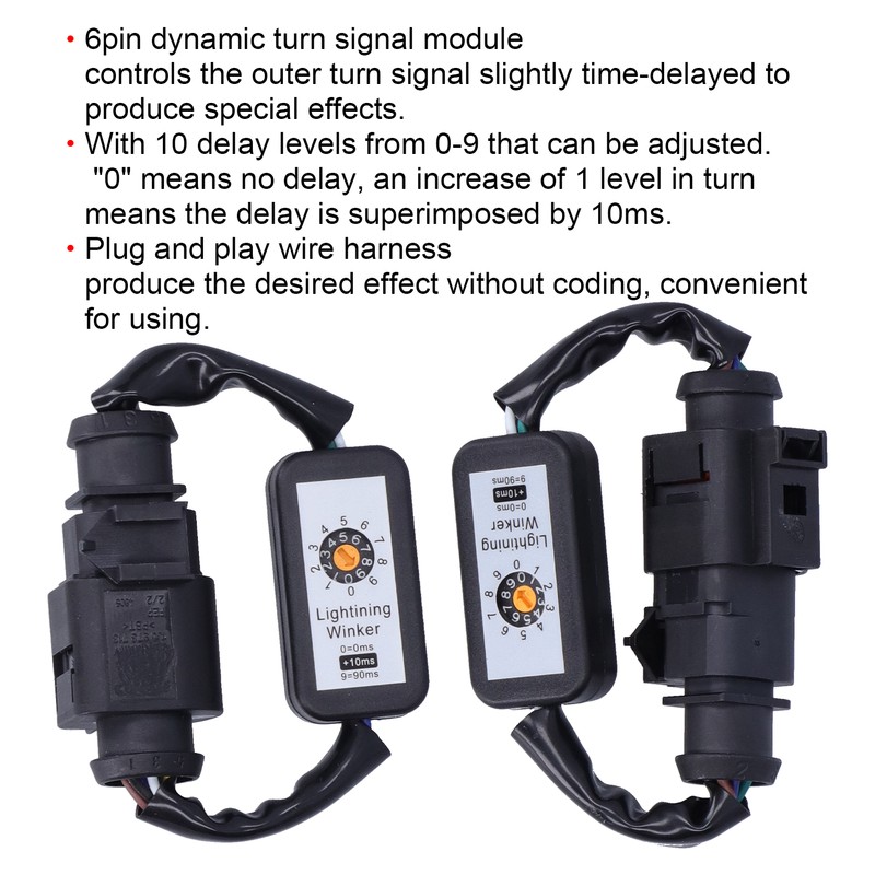 LED Tail Lights Dynamic Turn Signal Adapter Harness Blinker Module