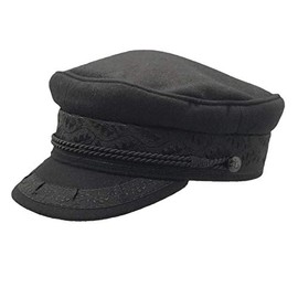 Deluxe Black Dutch or Aegean Greek Fisherman Hat with 100% Wool Body and Polyester Finish (Medium) | DutchGiftOutlet