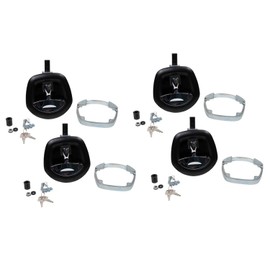Mytee Products (4 Pack) Underbody Truck Tool Box Latch Replacement Lock w/Keys - Black Powder Coated Latch w/Chrome Paddle - Tool Box Lock Replacement for Trucks, RV, Trailer, UTV, ATV