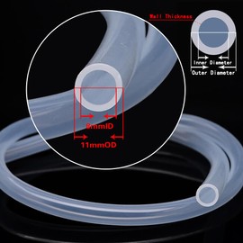 ANPTGHT Silicone Tubing 8mm (5/16") ID x 11mm OD Food Grade High-temperature Pure Silicone Hose Tube Clear Pipe for Home Brewing Air and Liquid Transfer (Length 6 Meter- 19.68FT)