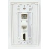 RiteAV Screwless Decorative 1 Gang Wall Plate (White/White) 3 Port