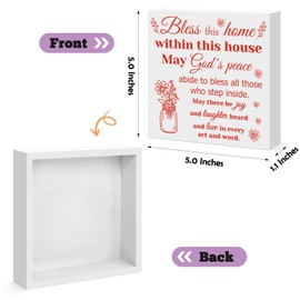 House Warming Gifts New Home Bless This Home Wood Sign for Homes Bedroom Living Room Table Shelf Desk Decor Christian Homes Decor Gifts for New Homeowners