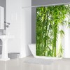 M&W DAS DESIGN Shower Curtain Bamboo Textile Curtain Green Exotic