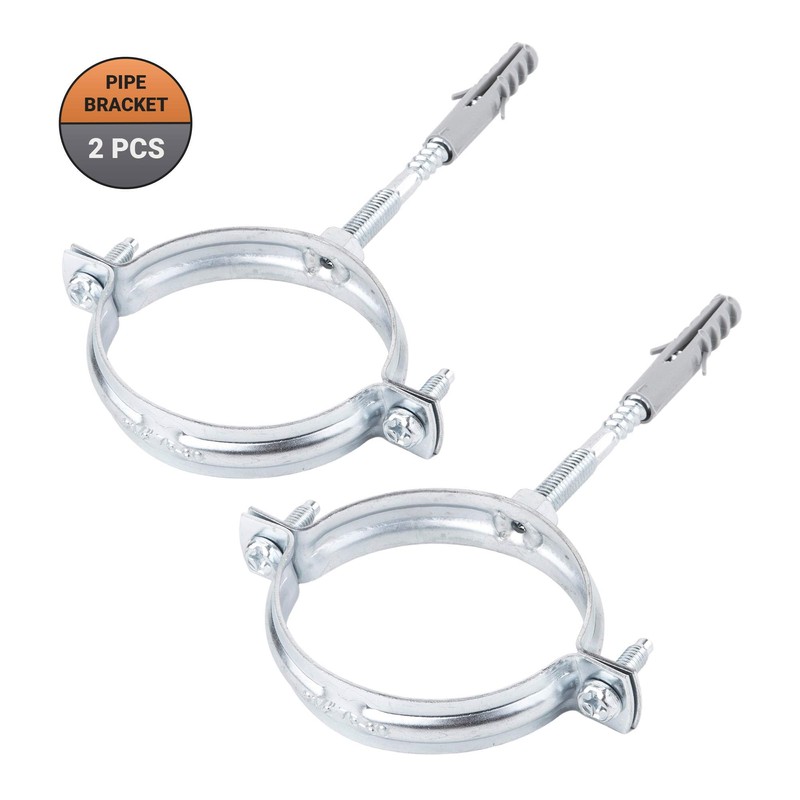 Pack of 2 Metal Pipe Brackets Clips Clamps for Pipes
