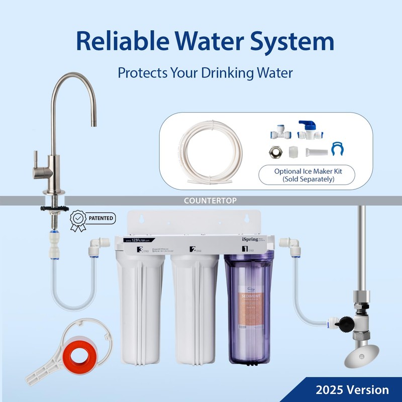 iSpring US31 Water Filtration System for Drinking, NSF Certified 3-Stage