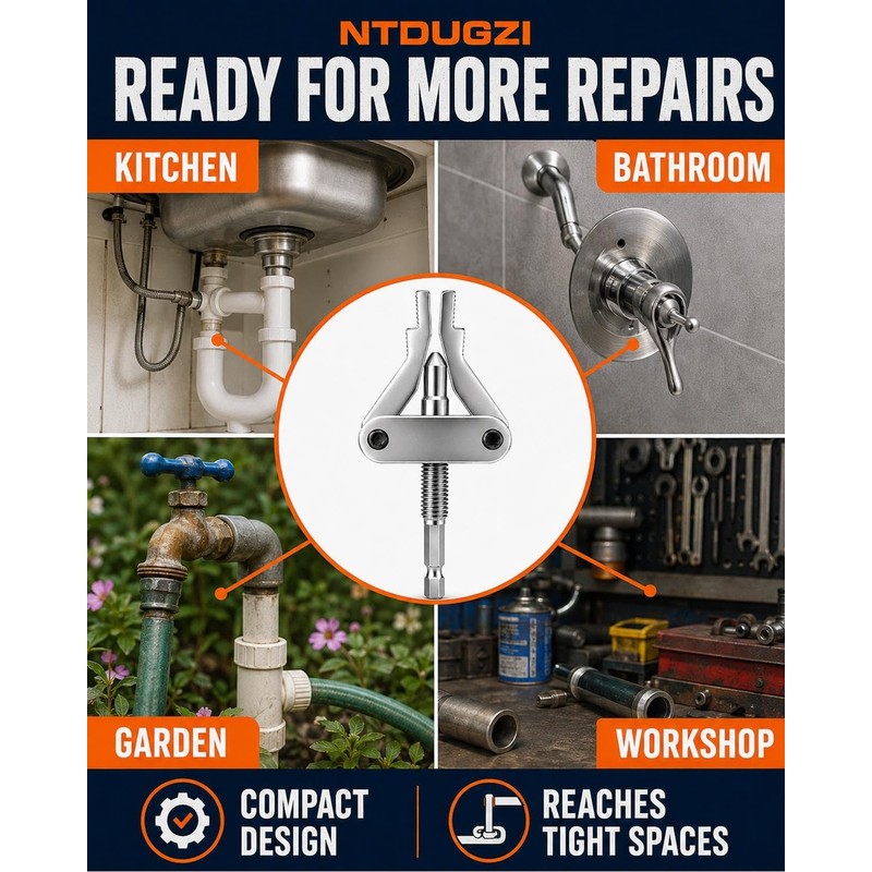 Universal Broken Pipe Extractor with Adjustable Jaws Tool 1/2 to