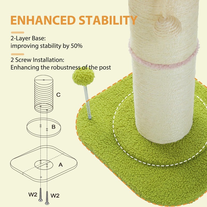PEQULTI Flower Cat Scratching Post, Small Cat Tree, Scratcher for