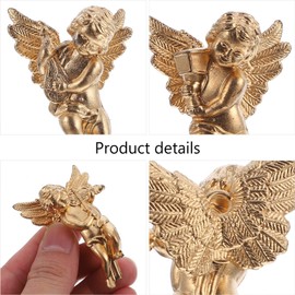 PRETYZOOM 24 Piezas de Navidad Colgante ángel Dorado ángel niño con Instrumentos Musicales de plástico para árbol de Navidad para Regalo de Fiesta de Navidad