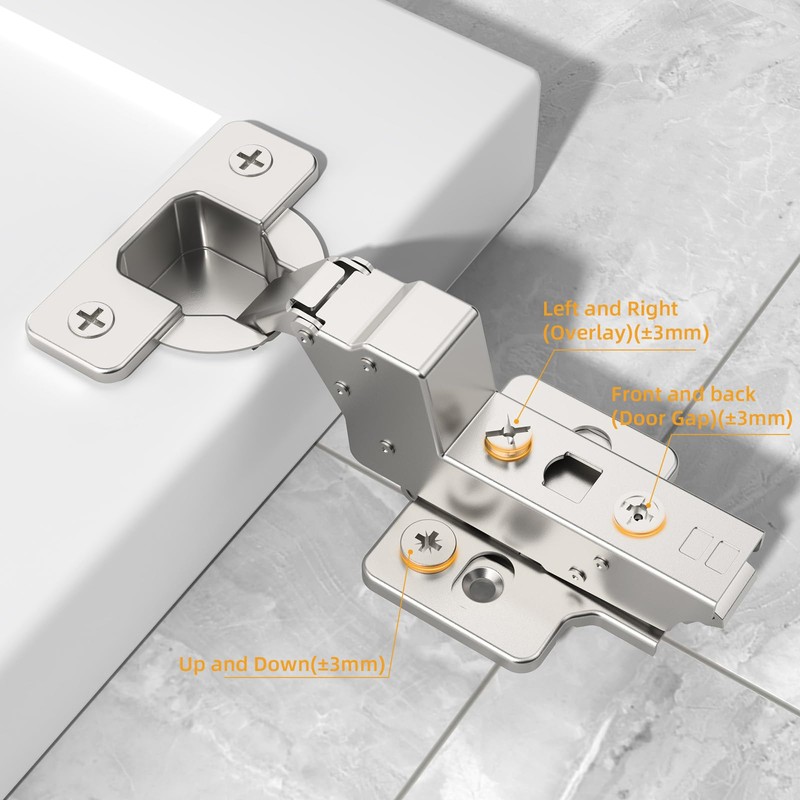 Chibery 2 Pack 120° Inset Frameless Soft Close Cabinet Hinge,
