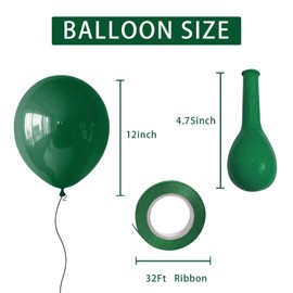 Green Balloons Dark Green Birthday Decorations 100 Pack 12 inch Round Party Balloons for Dark Green Themed Graduation Anniversary Christmas Birthday Party St Patricks Day Backdrop Decorations