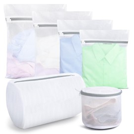 AiQInu Pack of 6 Laundry Net for Washing Machine, Laundry Bag Mesh Bag, Laundry Net Large Laundry Bag Washing Machine with Zip, Laundry Bag