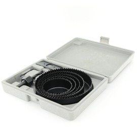 Hole Saw Set - Carbon Steel Downlights Holesaw Drill Bit Tools Cutter Kit for Wood, Plasterboard, Plastic (8PCS-Box Package)