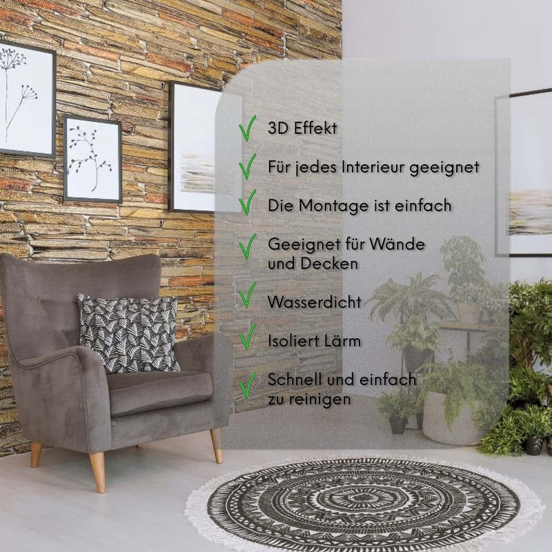 Untitled 3D PVC Wall Panels/Ceiling Panels, Expansi Greystone, 1 Panel,