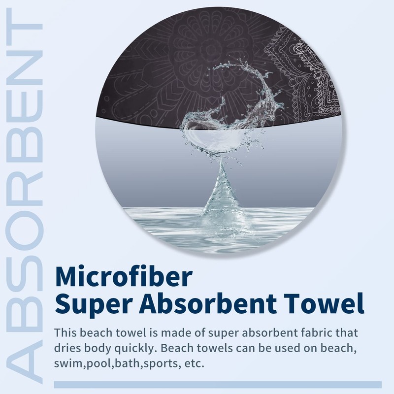 2 Pack Lightweight Thin Beach Towel Oversized 71"x32" Big Extra