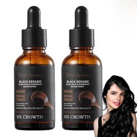 WRTHYT Black Sesame Hair Growth Serum and Oil, Seeds Extract Essence, Promote Hair Growth (2PCS)