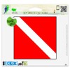 Scuba Diving Diver Red Flag Vinyl Car Bumper Window Sticker 2" x 2"