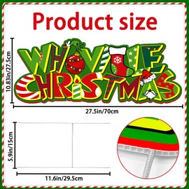 DULEFUN Christmas Yard Sign Decorations 1pcs Whoville Christmas Lawn Garden Pathway Outdoor sign with 1pcs Iron Stake for Christmas Holiday Party Decor Supplies