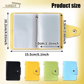 4 Pack Business Card Holder, Leather Name Card Organizer, Waterproof Credit Card Holder, Business Card Binder File Storage, Portable Name Card Holders Credit Card Book Holder for Men Women