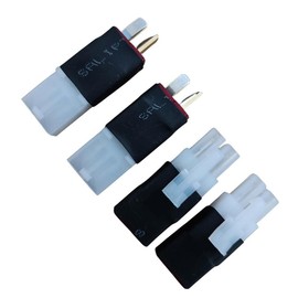 LinsyRC 2pcs Deans Style T Plug Male Connector Converts to Tamiya Female Connector and 2pcs Deans Style T Plug Female Connector to Tamiya Male Connector