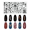 RUNRAYAY Butterfly & Moon Nail Stamping Plates Set Plaid Nail