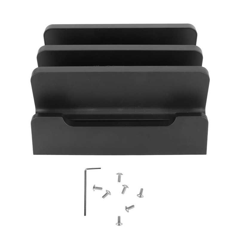 Vertical Laptop Stand Holder Adjustable Width Dual Slots Laptop Holder